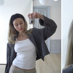 Djerf Avenue headband black . Worn once :)